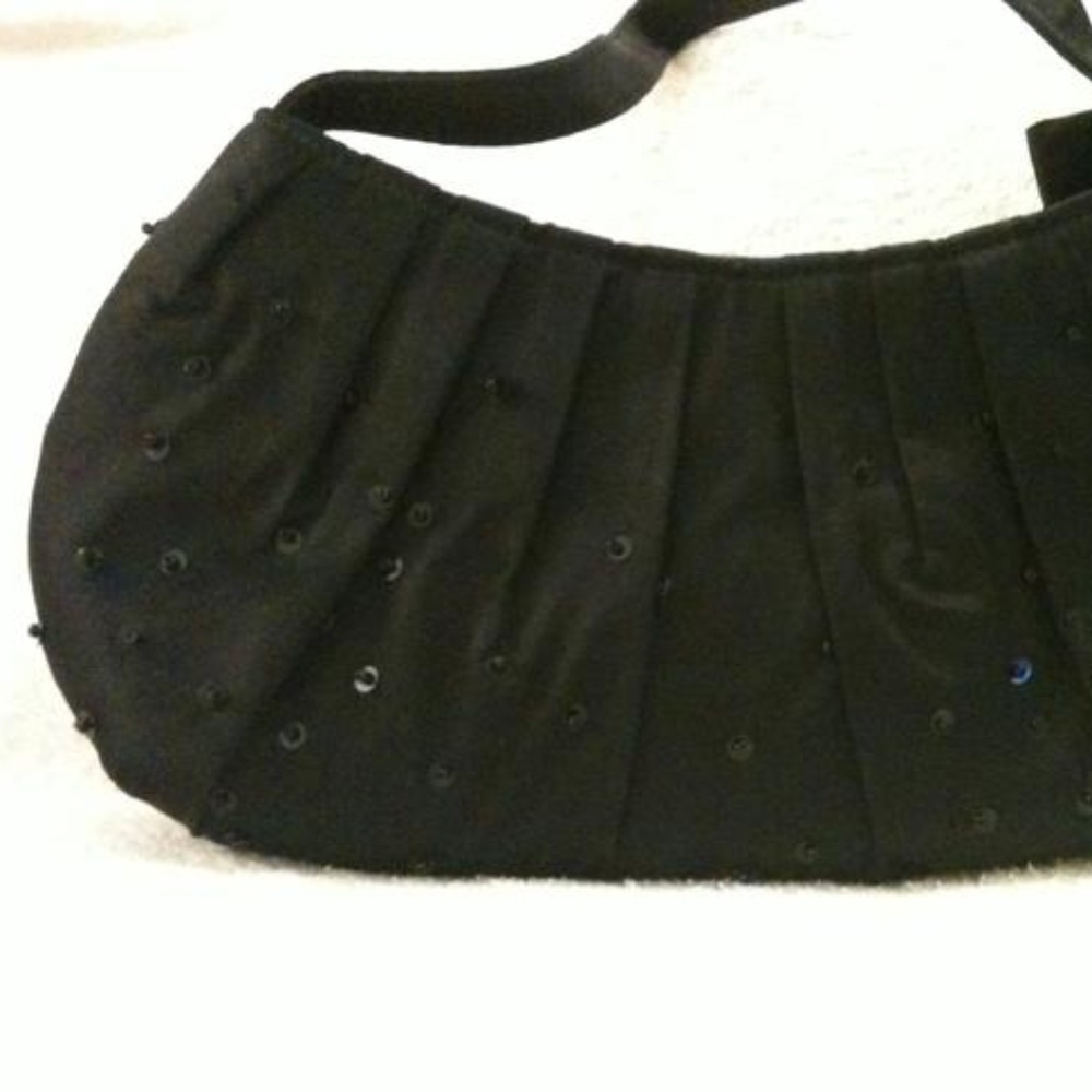 Beaded Black Satin Clutch - Picture 13 of 16
